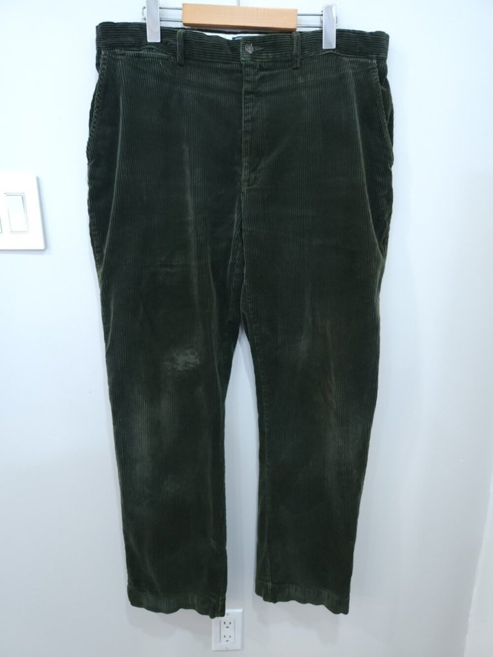 Vintage Polo By Ralph Lauren Corduroy Pants Mens 36x32 Forest Green Straight Leg